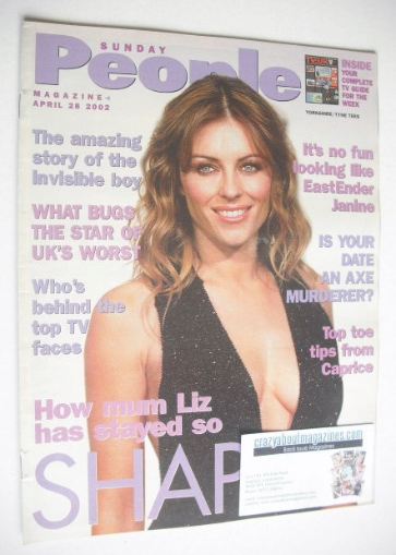 Sunday People magazine - 28 April 2002 - Liz Hurley cover