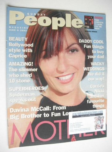 Sunday People magazine - 9 June 2002 - Davina McCall cover