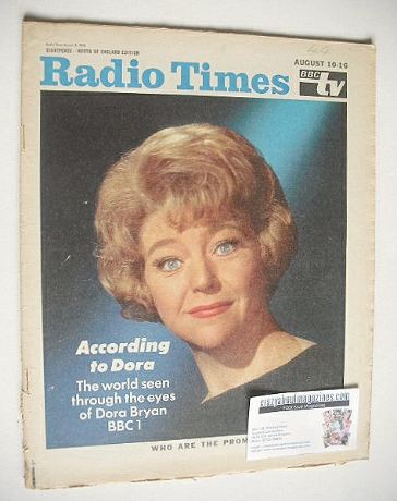 <!--1968-08-10-->Radio Times magazine - Dora Bryan cover (10-16 August 1968
