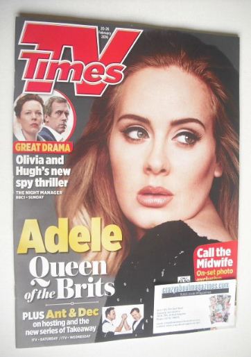 TV Times magazine - Adele cover (20-26 February 2016)