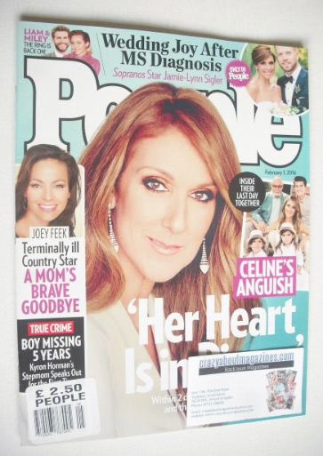 People magazine - Celine Dion cover (1 February 2016)