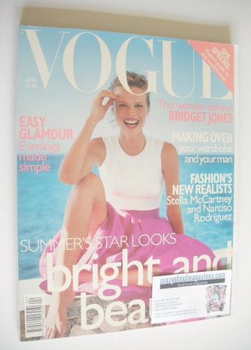 British Vogue magazine - April 1998 - Eva Herzigova cover