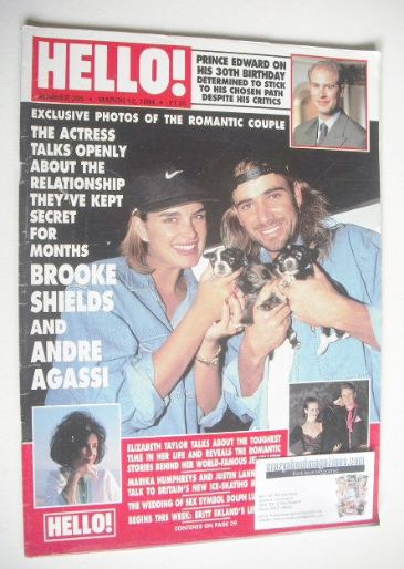 <!--1994-03-12-->Hello! magazine - Brooke Shields and Andre Agassi cover (1