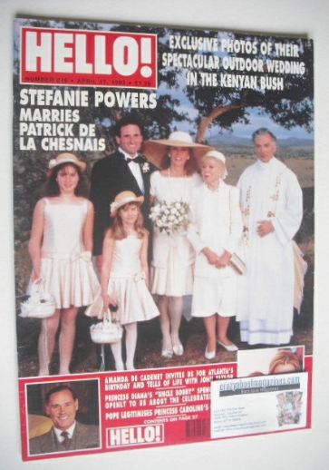 Hello! magazine - Stefanie Powers wedding cover (17 April 1993 - Issue 249)