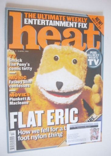 <!--1999-04-03-->Heat magazine - Flat Eric cover (3-9 April 1999)