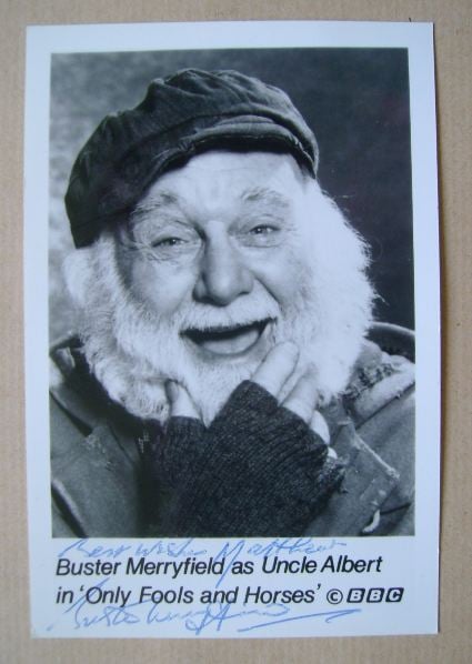 Buster Merryfield autograph (hand-signed Only Fools and Horses cast card)