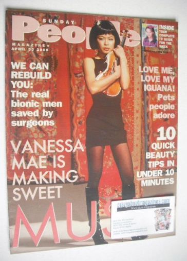 <!--2000-04-30-->Sunday People magazine - 30 April 200 - Vanessa Mae cover