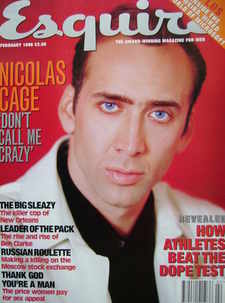 Esquire magazine - Nicolas Cage cover (February 1996)