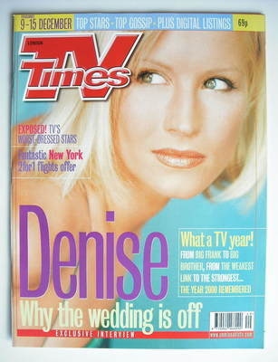 TV Times magazine - Denise Van Outen cover (9-15 December 2000)