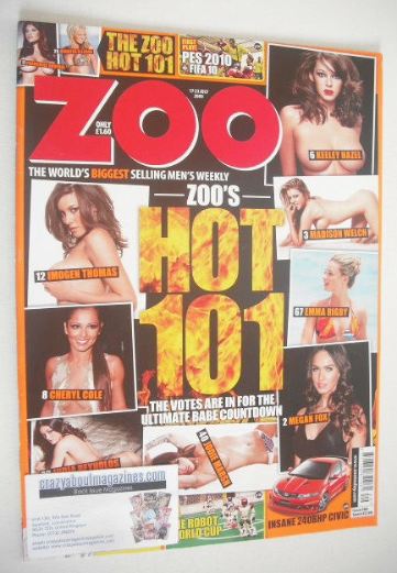 Zoo magazine - Zoo's Hot 101 cover (17-23 July 2009)