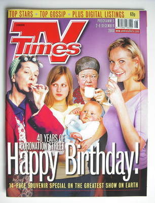 TV Times magazine - 40 Years Of Coronation Street cover (2-8 December 2000)
