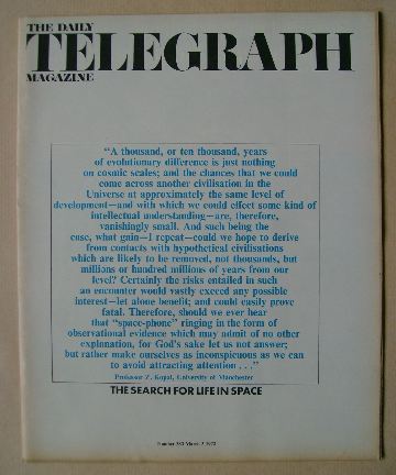 The Daily Telegraph magazine - The Search For Life In Space cover (3 March 1972)