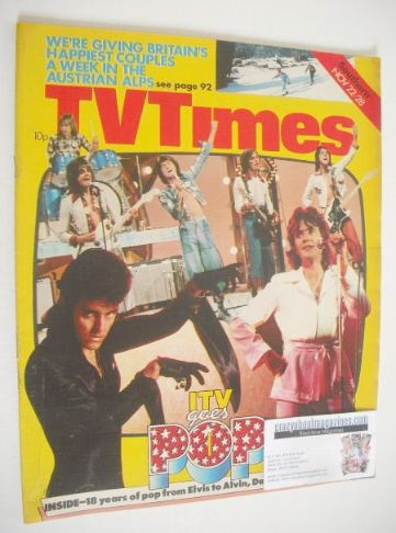 TV Times magazine - ITV Goes Pop cover (22-28 November 1975)