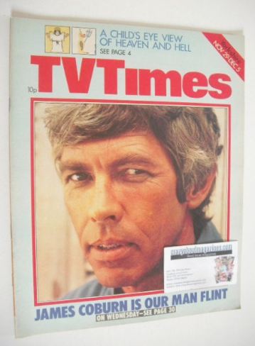 TV Times magazine - James Coburn cover (29 November - 5 December 1975)