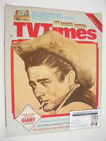 TV Times magazine - James Dean cover (14-20 August 1976)