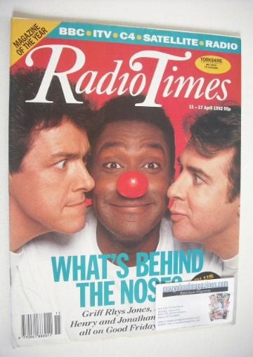 Radio Times magazine - Red Nose cover (11-17 April 1992)
