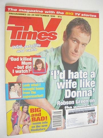 TV Times magazine - Robson Green cover (23-29 September 1995)