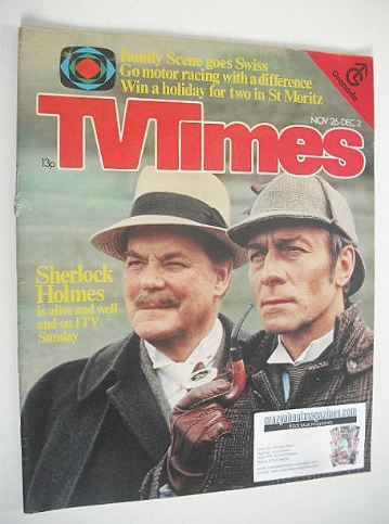TV Times magazine - Sherlock Holmes cover (26 November - 2 December 1977)