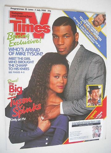 TV Times magazine - Mike Tyson and Robin Givens cover (25 June - 1 July 1988)