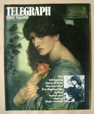 The Sunday Telegraph magazine - Pre-Raphaelite cover (4 March 1984)