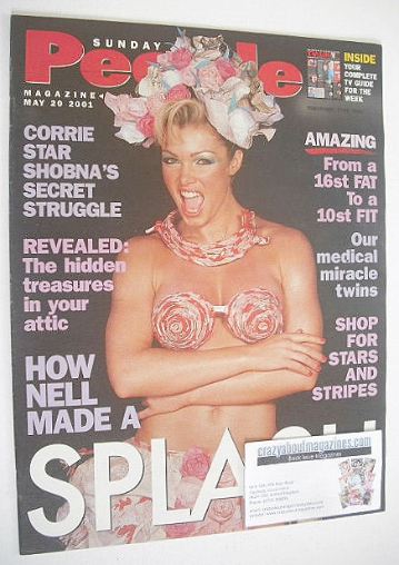 <!--2001-05-20-->Sunday People magazine - 20 May 2001 - Nell McAndrew cover