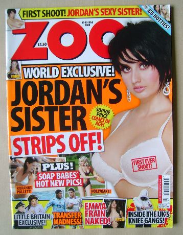 Zoo magazine - Sophie Price cover (13-19 June 2008)