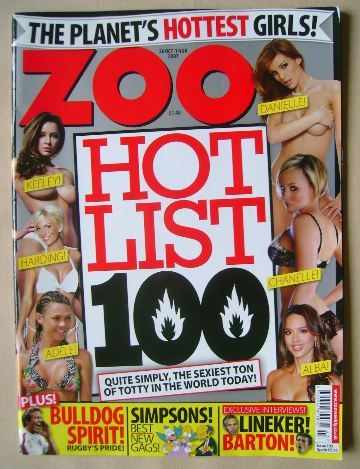 Zoo magazine - Hot List 100 cover (26 October - 1 November 2007)