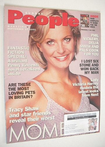 <!--2001-09-23-->Sunday People magazine - 23 September 2001 - Tracy Shaw co