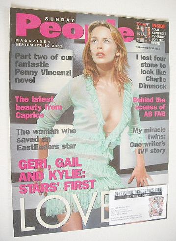 <!--2001-09-30-->Sunday People magazine - 30 September 2001 - Kylie Minogue