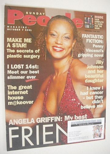 <!--2001-10-07-->Sunday People magazine - 7 October 2001 - Angela Griffin c