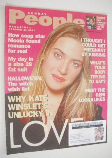 <!--2001-10-21-->Sunday People magazine - 21 October 2001 - Kate Winslet co