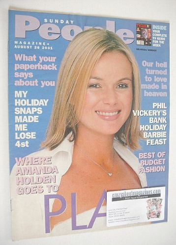 <!--2001-08-26-->Sunday People magazine - 26 August 2001 - Amanda Holden co