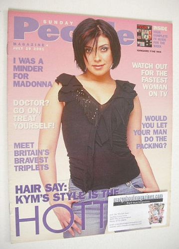 <!--2001-07-29-->Sunday People magazine - 29 July 2001 - Kym Marsh cover