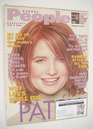 <!--2001-07-08-->Sunday People magazine - 8 July 2001 - Patsy Palmer cover