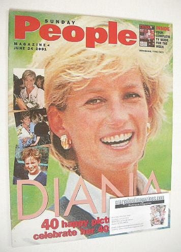 <!--2001-06-24-->Sunday People magazine - 24 June 2001 - Princess Diana cov