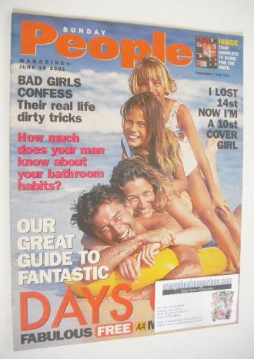 <!--2001-06-10-->Sunday People magazine - 10 June 2001 - Days Out cover