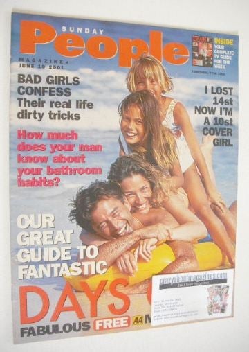 Sunday People magazine - 10 June 2001 - Days Out cover