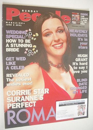 <!--2001-06-03-->Sunday People magazine - 3 June 2001 - Suranne Jones cover