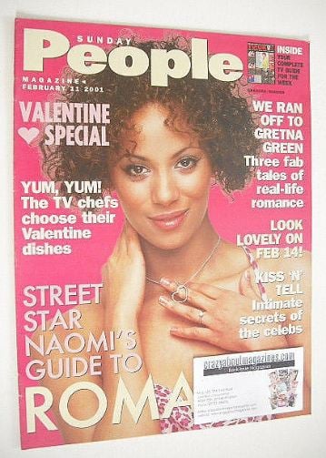 Sunday People magazine - 11 February 2001 - Naomi Russell cover