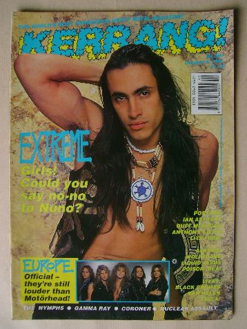 <!--1991-10-05-->Kerrang magazine - Nuno Bettencourt cover (5 October 1991 