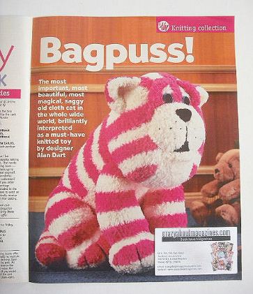 Bagpuss toy knitting pattern (designed by Alan Dart)