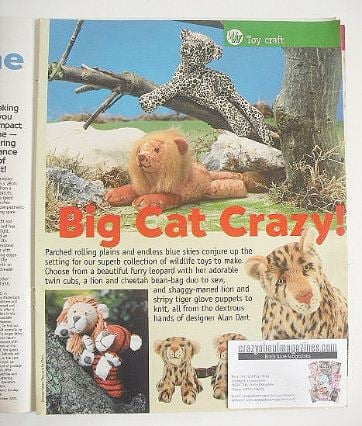 Big Cat Crazy toys to sew/knit (designed by Alan Dart)