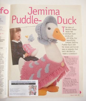 Beatrix Potter Jemima Puddle-Duck toy knitting pattern (designed by Alan Dart)