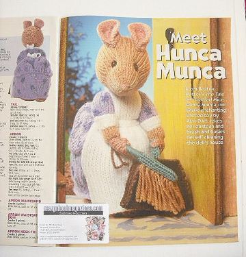 Beatrix Potter Hunca Munca toy knitting pattern (designed by Alan Dart)