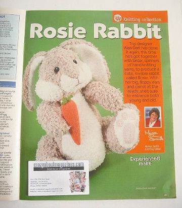 Rosie Rabbit toy knitting pattern (designed by Alan Dart)