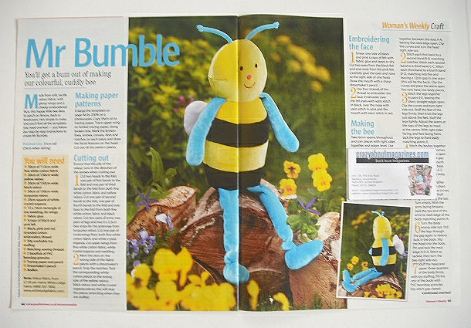Mr Bumble Bee toy sewing pattern