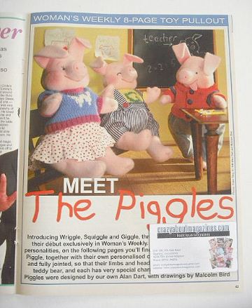 The Piggles toys to sew with clothes (designed by Alan Dart)