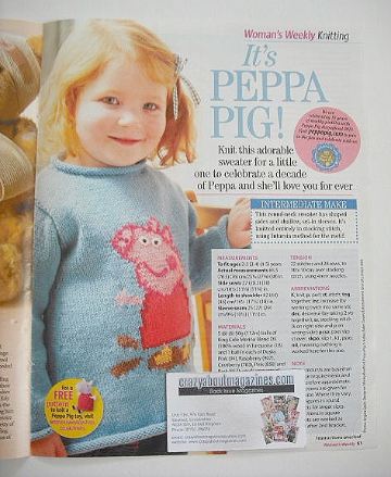 Peppa Pig sweater to knit (to fit ages 2-5 years)