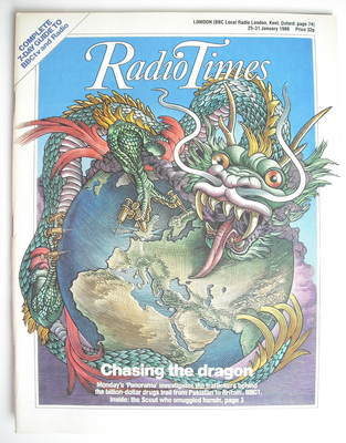 Radio Times magazine - Chasing the Dragon cover (25-31 January 1986)