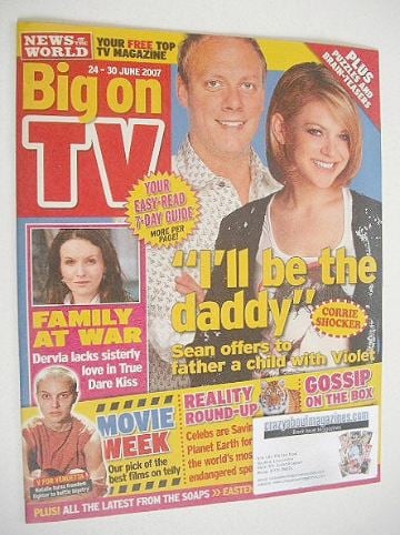 Big On TV magazine - 24-30 June 2007 - Antony Cotton and Jenny Platt cover